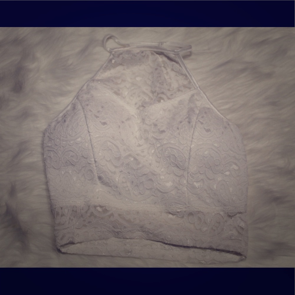 White lace crop top